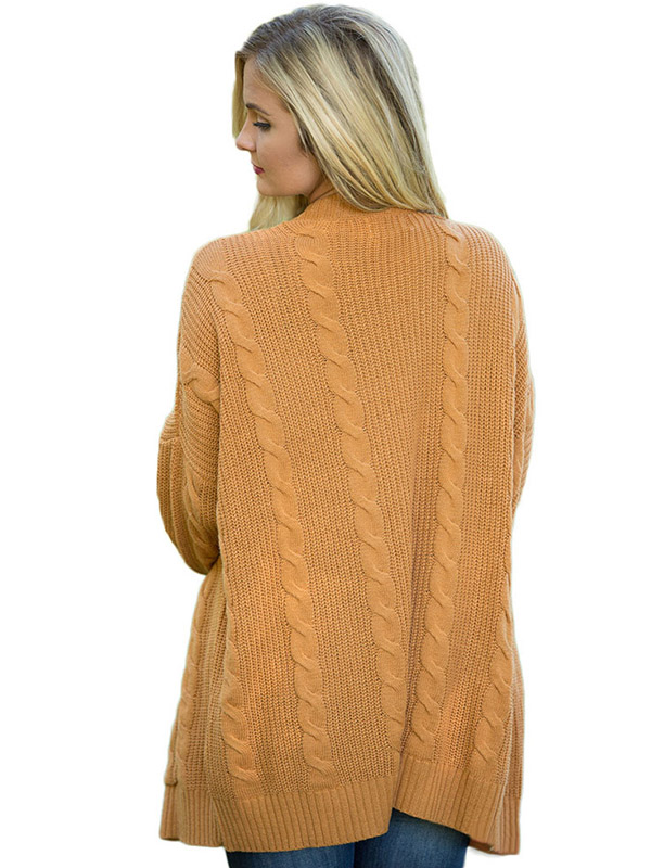 Yellow Cable Knit Cardigan