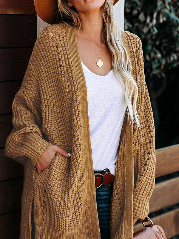 Yellow Oversize High Low Hem Cardigan