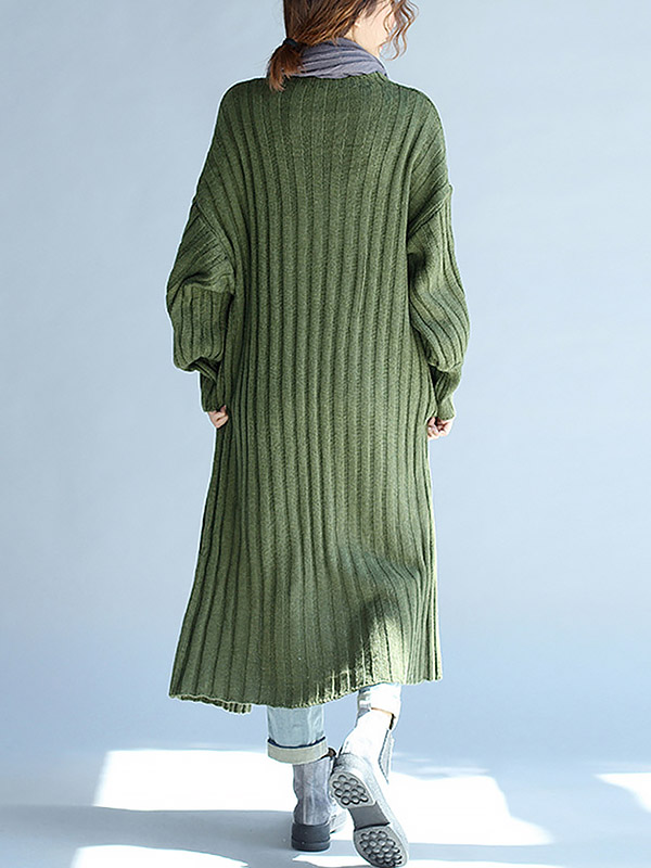 Green Maxi Knitted Cardigan