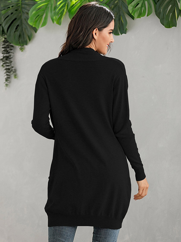 Black V Neck Slim Fit Cardigan