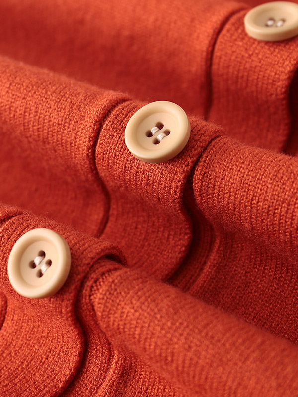 Orange V Neck Cardigan