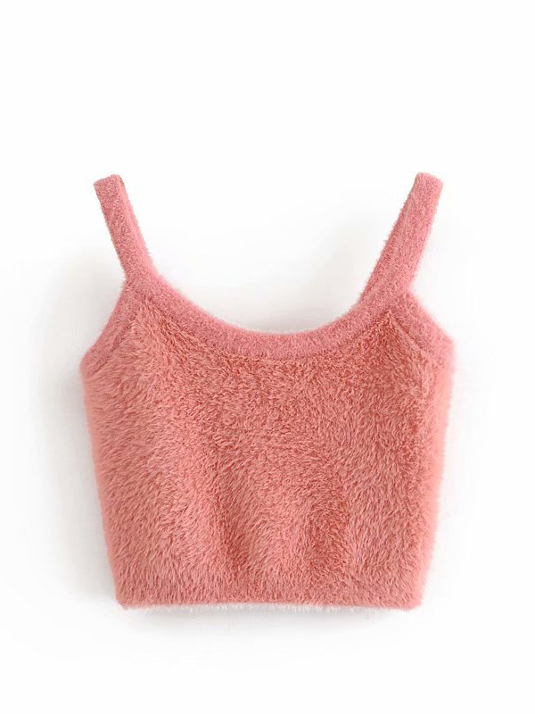 Pink Knitted Cropped Cardigan Sets