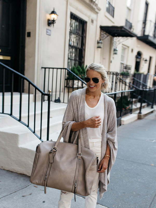 Grey Cardigan with Irregular Hem