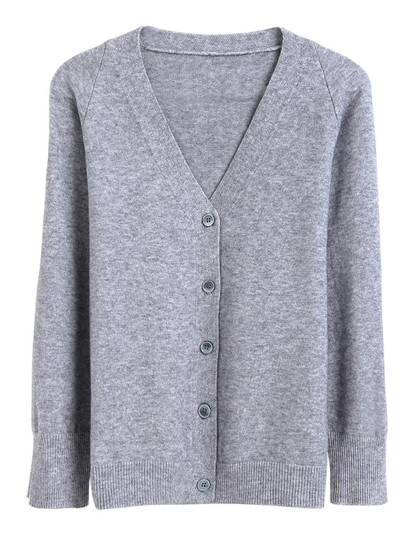 Grey Cape Sleeve Retro Button placket Knit Cardigan