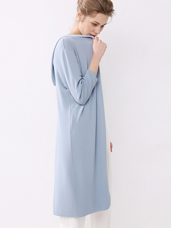 Sky blue Longline Fine Knit Cardigan