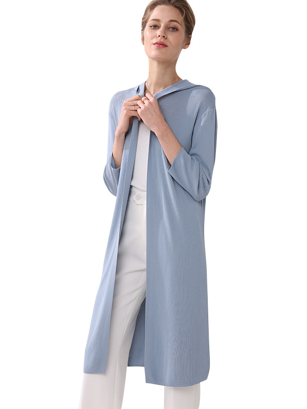 Sky blue Longline Fine Knit Cardigan