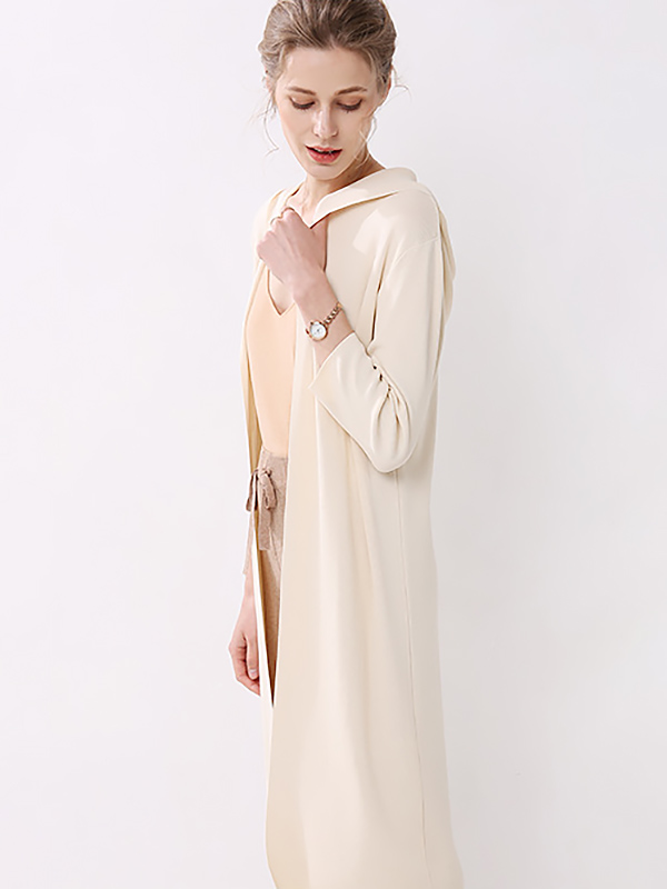 Apricot Longline Fine Knit Cardigan