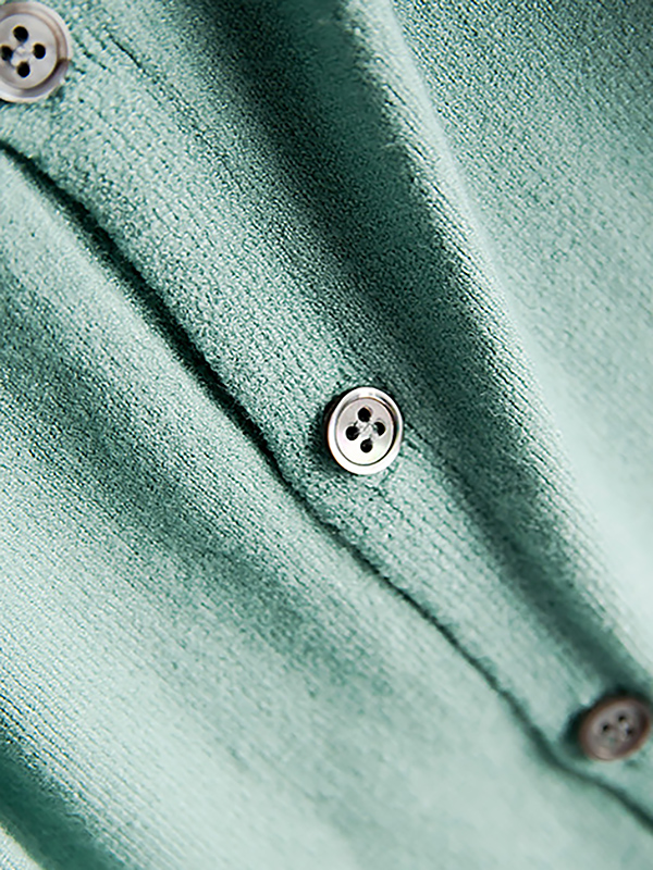 Green Texture Details Midi Knit Cardigan