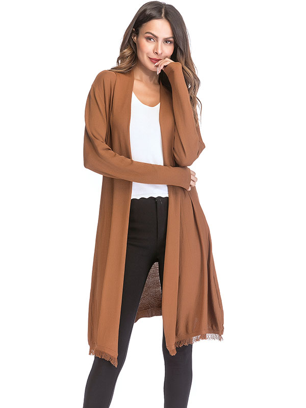 Khaki Street Oversize Midi Knit Cardigan