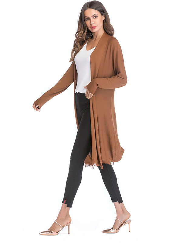 Khaki Street Oversize Midi Knit Cardigan