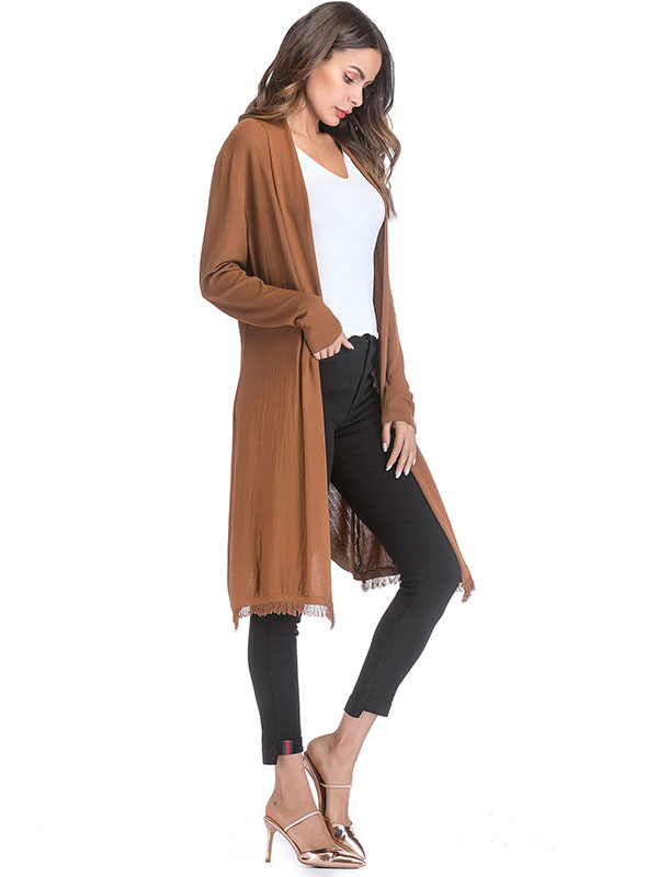 Khaki Street Oversize Midi Knit Cardigan