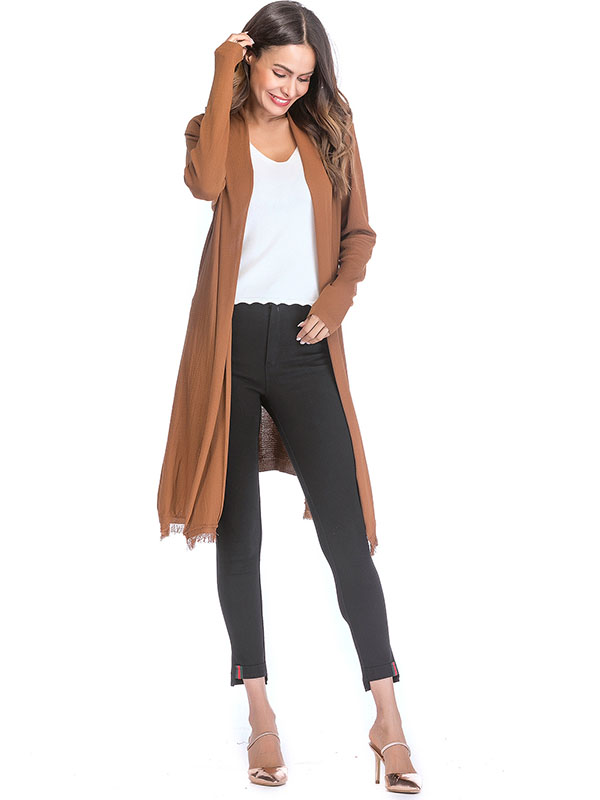 Khaki Street Oversize Midi Knit Cardigan