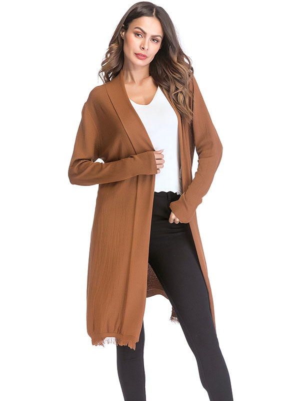 Khaki Street Oversize Midi Knit Cardigan