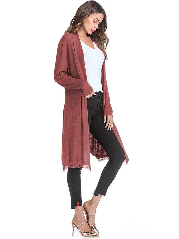 Red Street Oversize Midi Knit Cardigan