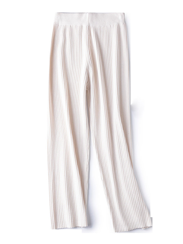 Apricot High-Waist Fine Knit Pants