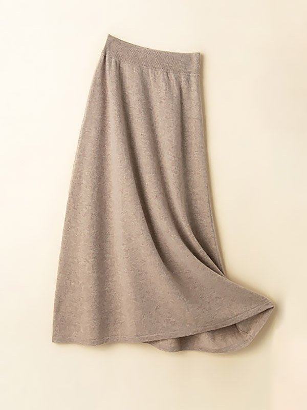 Pink Soft Cashmere Maxi Knitted Skirts 