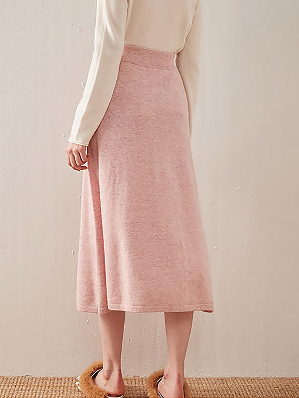 Camel Soft Cashmere Maxi Knitted Skirts 