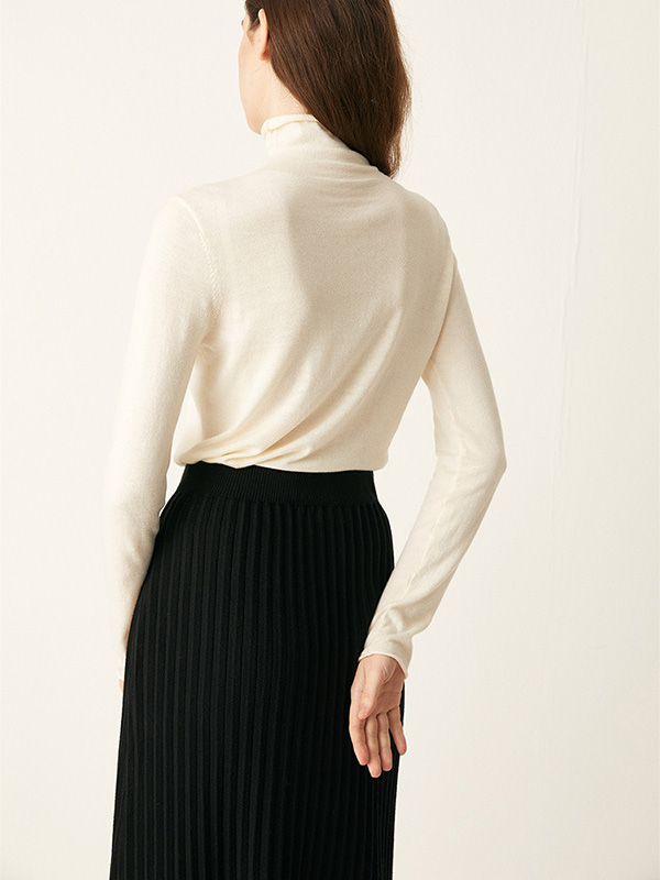 Black High-waist Stripe Texture Knit Skirts