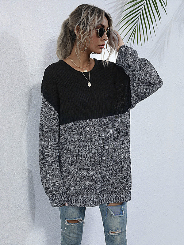 Black Round Neck Pullover Jumper