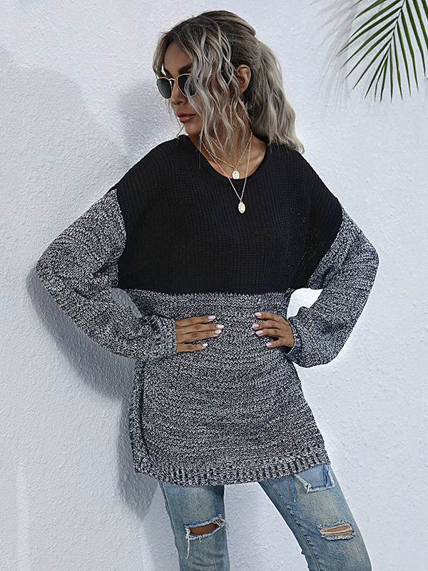 Black Round Neck Pullover Jumper