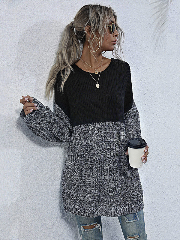 Black Round Neck Pullover Jumper