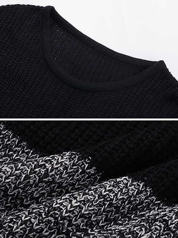 Black Round Neck Pullover Jumper