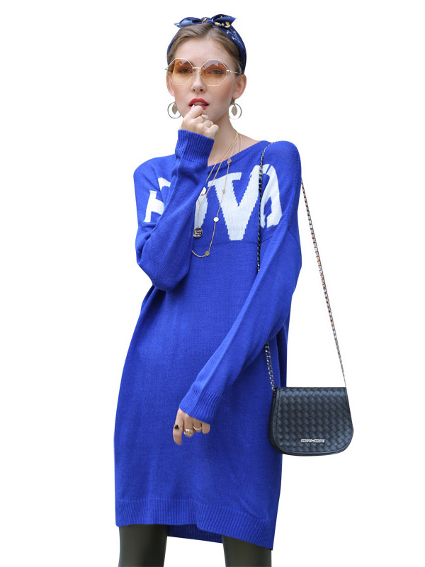 Blue LOVE Oversized Knit Dresses