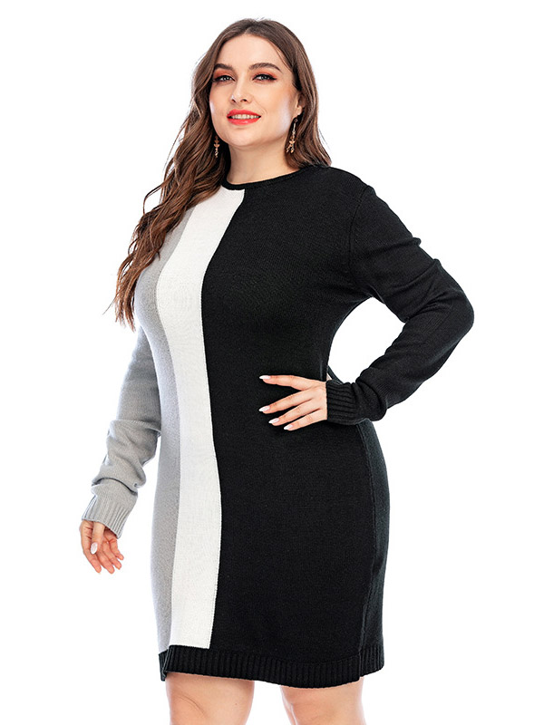 Multicolored Oversized Bodycon Knit Dresses