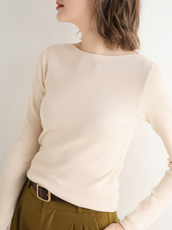 Apricot Bodycon Base Knit Sweaters