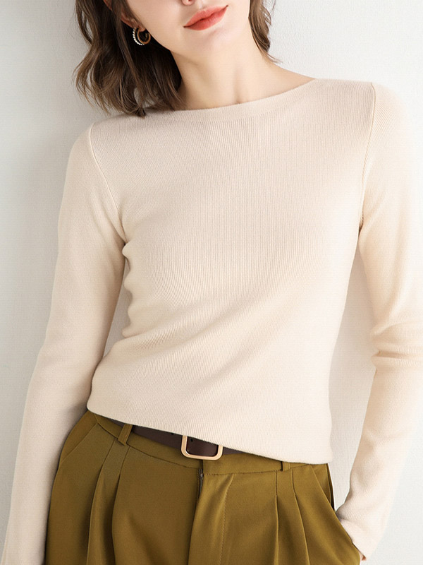 Apricot Bodycon Base Knit Sweaters