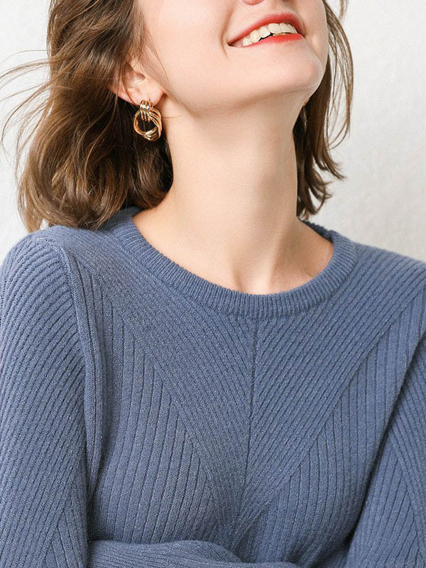 Blue Comfortable Woolen Knitted Sweaters