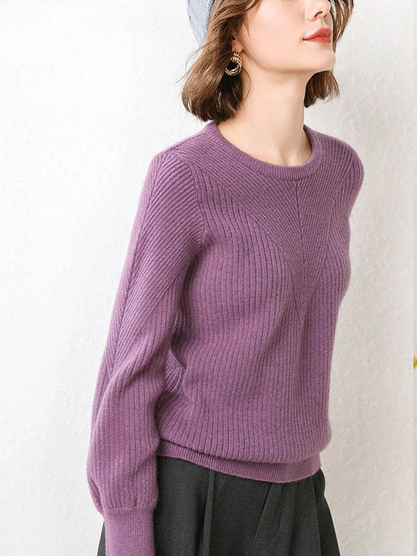 Purple Comfortable Woolen Knitted Sweaters