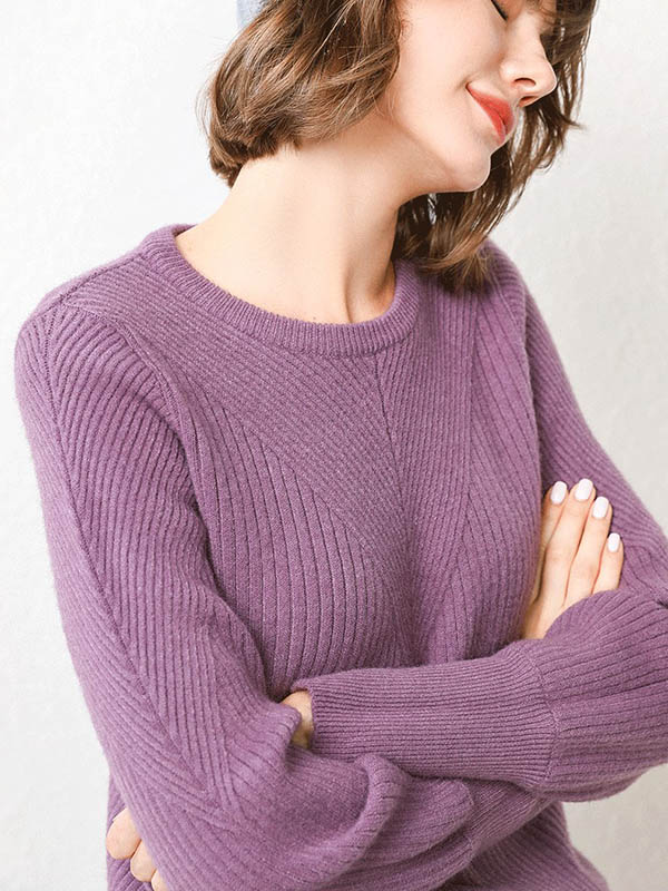 Purple Comfortable Woolen Knitted Sweaters