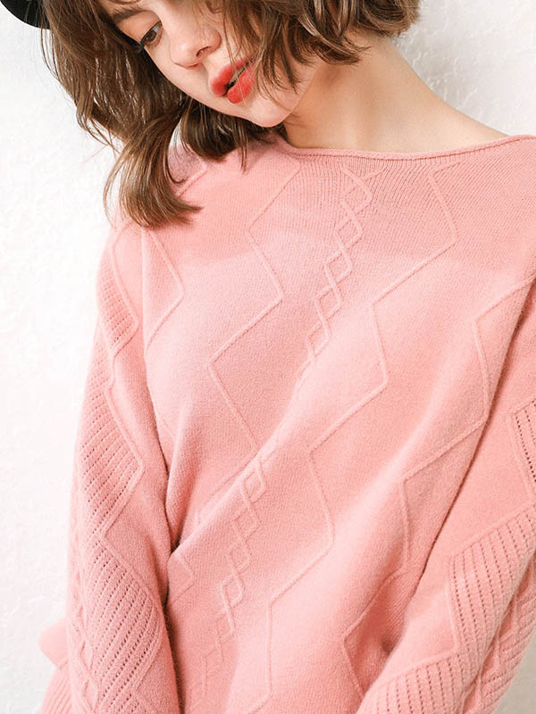 Pink Round Neck With Twist Pattern