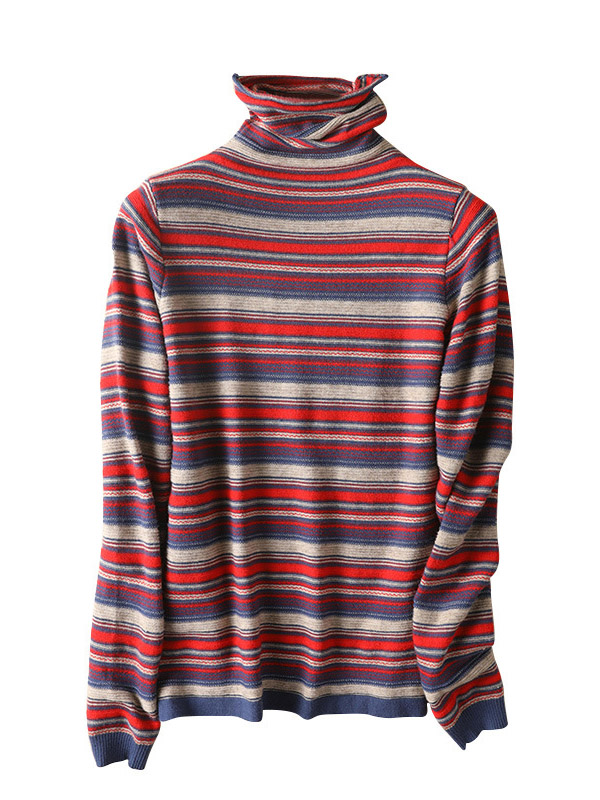 Red Elegant Morandi Color Knit Sweaters