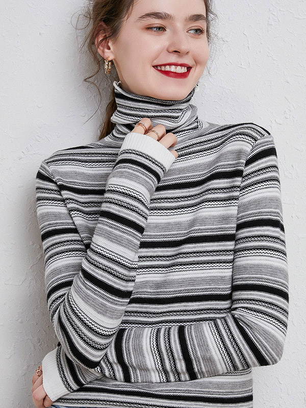 Grey Elegant Morandi Color Knit Sweaters