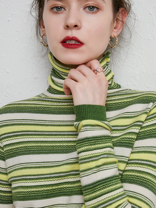 Green Elegant Morandi Color Knit Sweaters