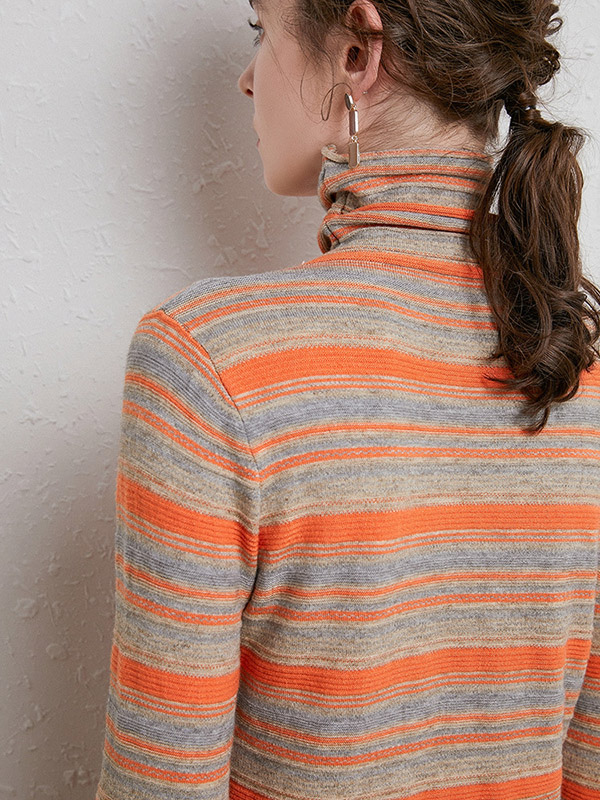 Orange Elegant Morandi Color Knit Sweaters