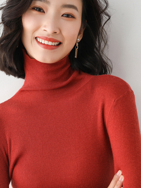 Red Bodycon Classic Base Knit Sweaters