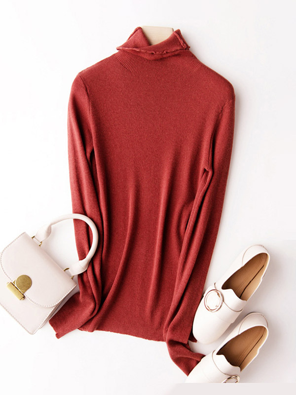 Red Bodycon Classic Base Knit Sweaters