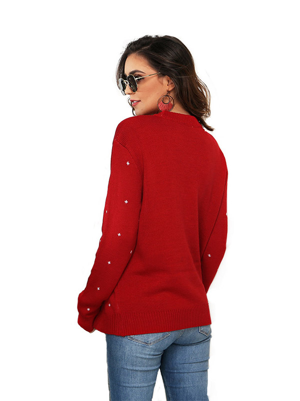 Red Oversize Christmas Knit Sweaters