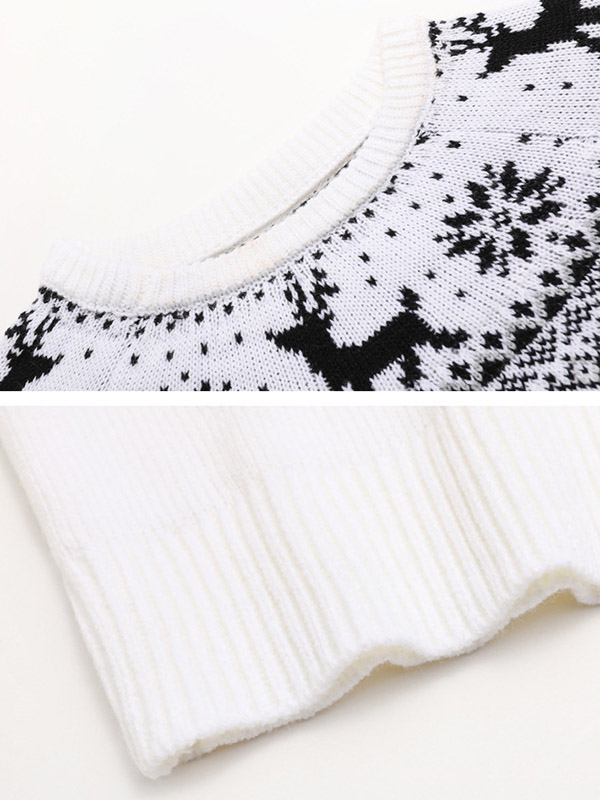 White Christmas Deer Knit Sweaters