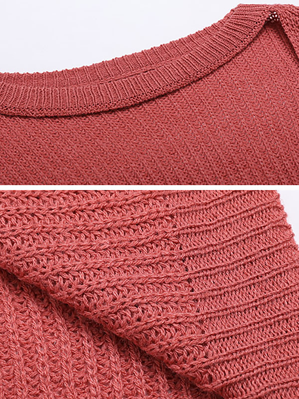 Red Deep V Base Knit Sweaters