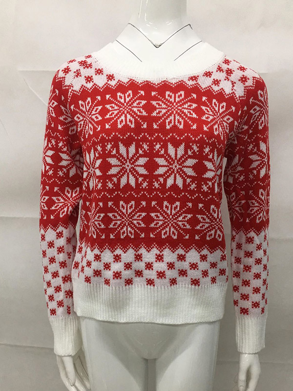 White Christmas Snowflake Knit Sweaters