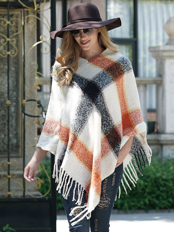 White V-neck Irregular Fringed Sleeveless Knit Sweaters