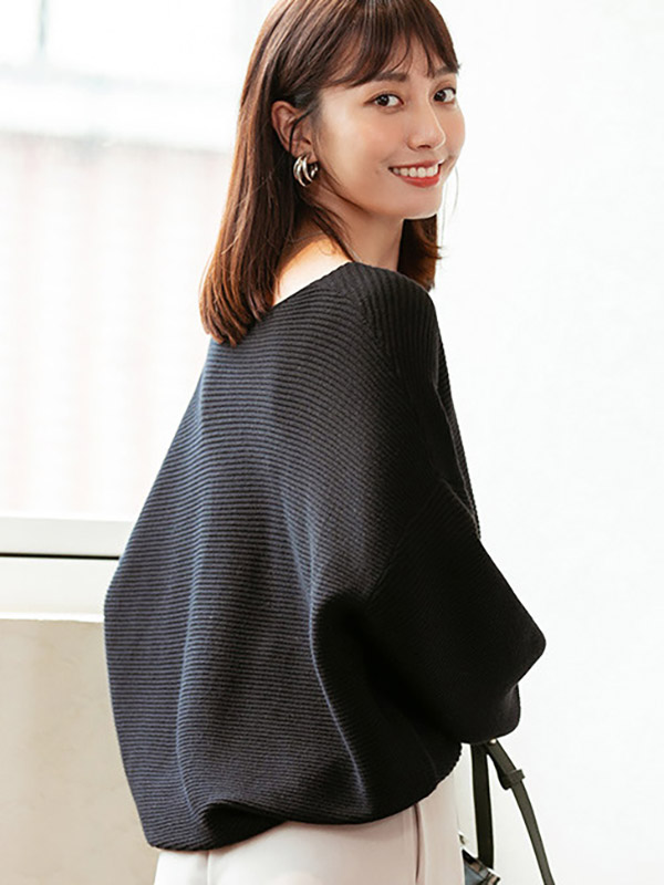 Black Oversize V-neck Lazy Style Knit Sweaters