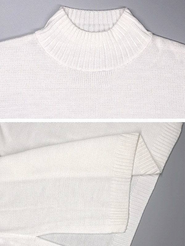 White Loose Oversize Long-sleeved Autumn And Winter Sweater