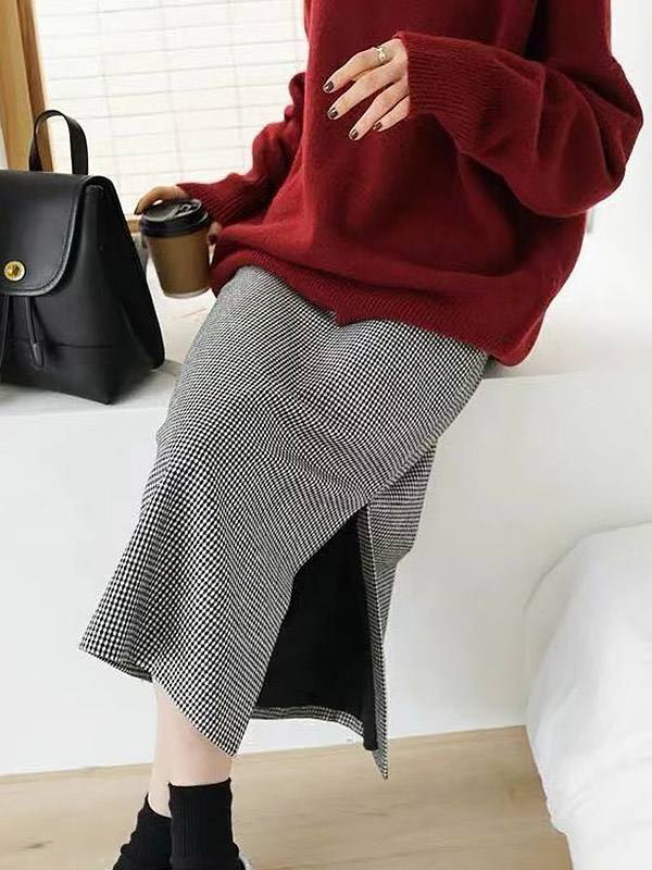 Red Autumn/Winter Thickened High Neck Sweater