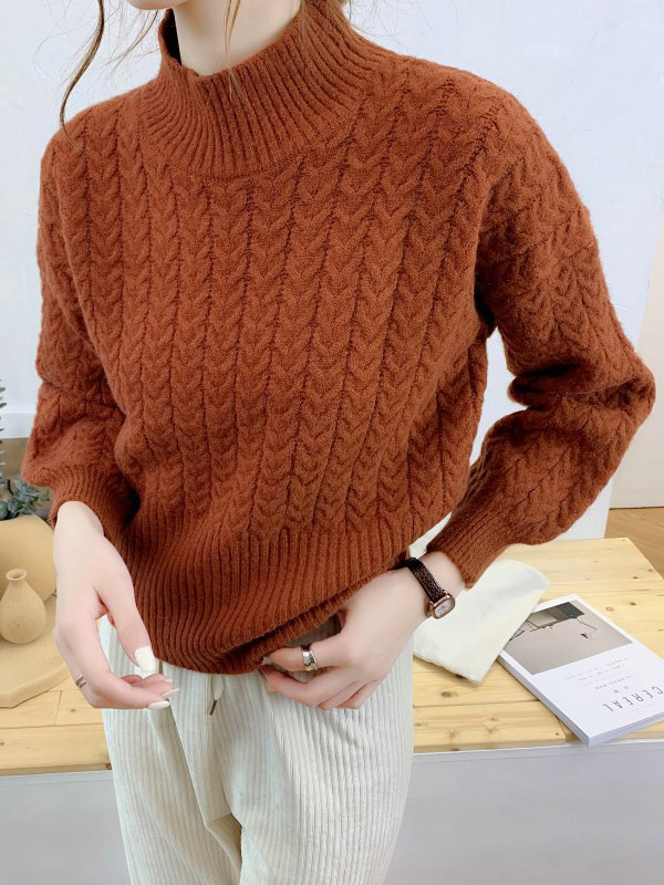 White Round Neck Loose Knit Sweater