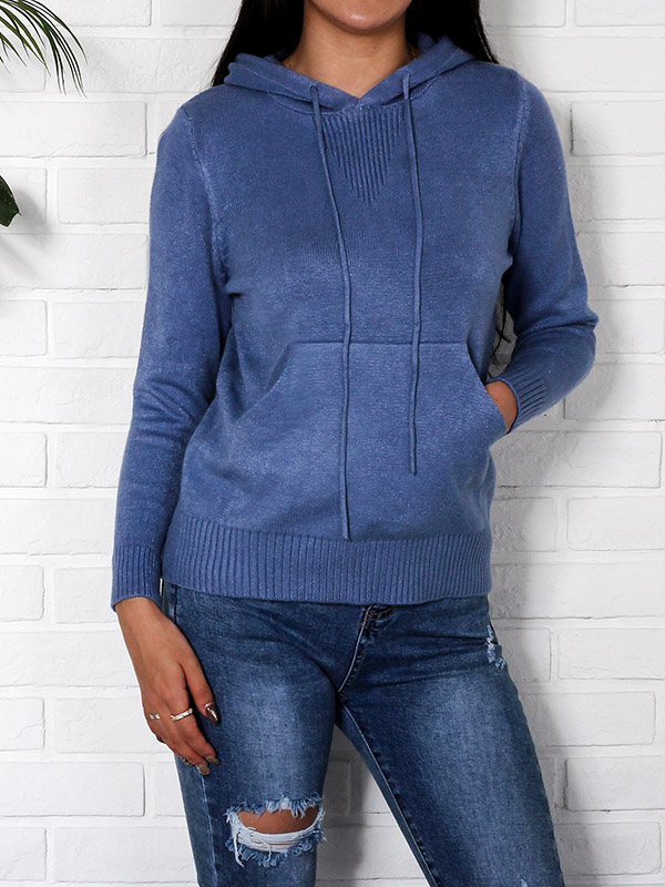 Dark Blue Oversize Hoodies with Pockets